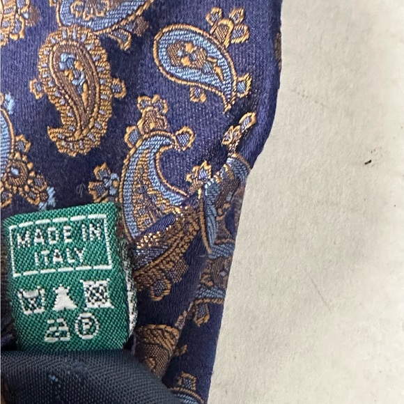 Silk Tie Italian Made Shimmering Rich Purple Gold Blue Paisley Beautiful¡ - Picture 5 of 10